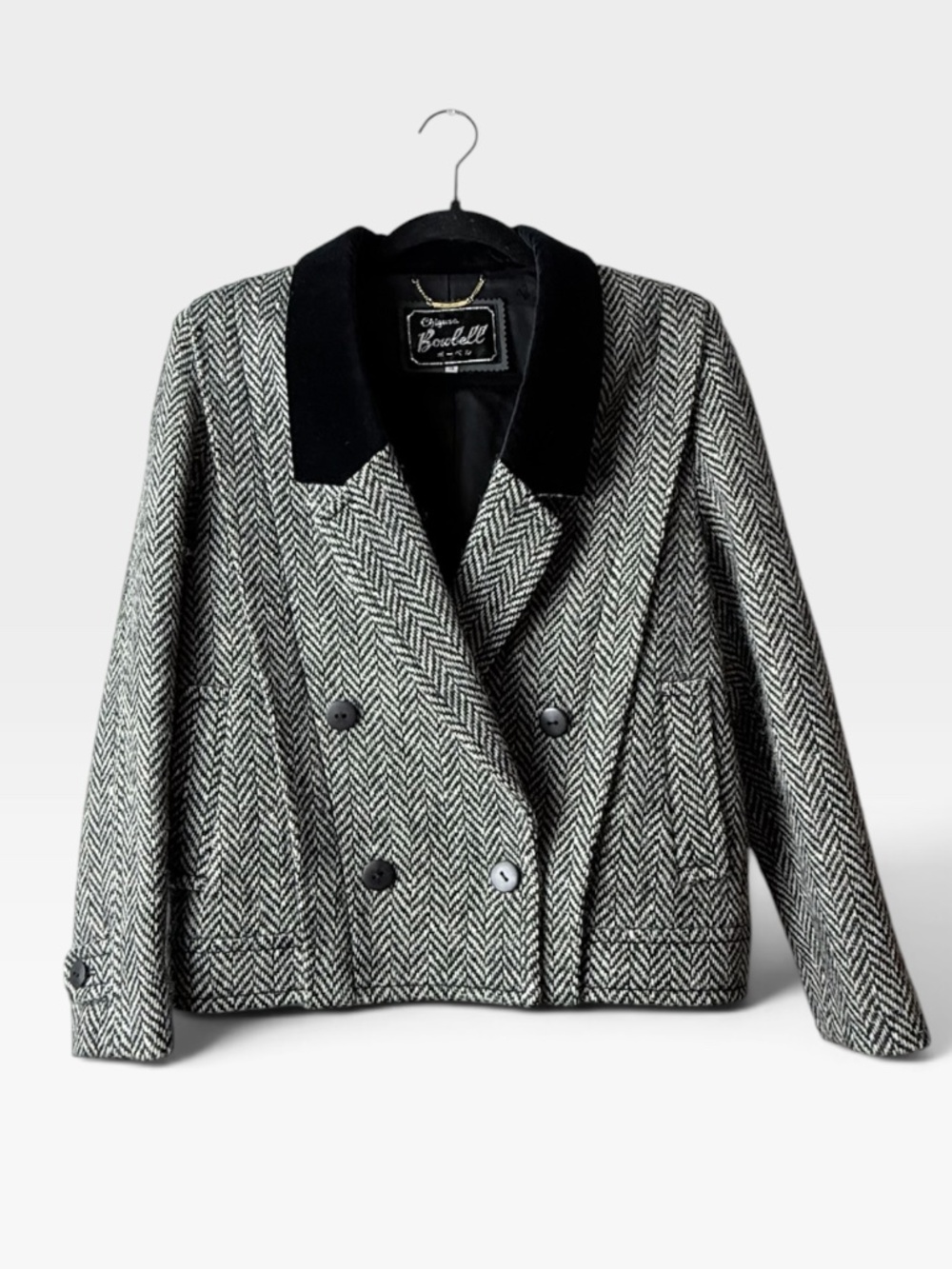 Vintage Chigusa Bowbell Japanese Brand Double Breasted Tweed Jacket Size M/L (Y)